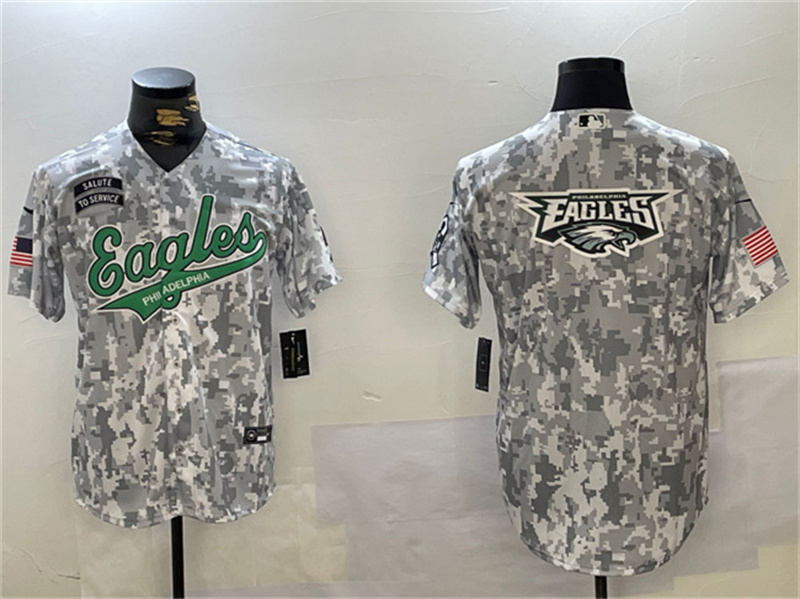 Men's Philadelphia Eagles Team Big Logo 2024 Arctic Camo Salute to Service Stitched Baseball Jersey Men's Philadelphia Eagles Team Big Logo 2024 Arctic Camo Salute to Service Stitched Baseball Jersey